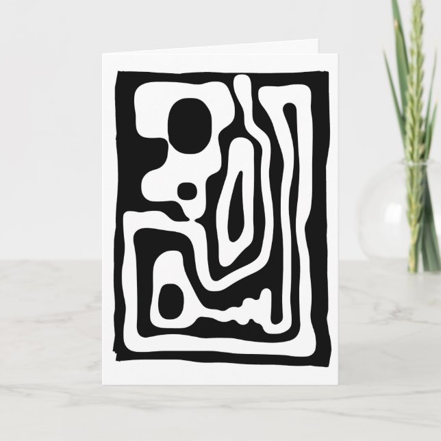 Carte Grip Vise : Noir et Blanc Abstrait (Devant)