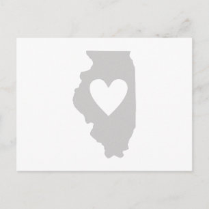 Carte gris de l'Illinois Coeur en forme Amour illi
