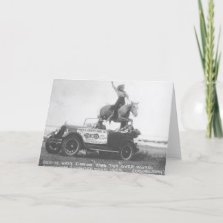 Carte Gris mignon sautant son cheval
