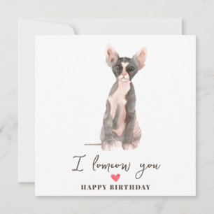 Carte Gris rose Sphynx Chat maman chiot Animaux Annivers