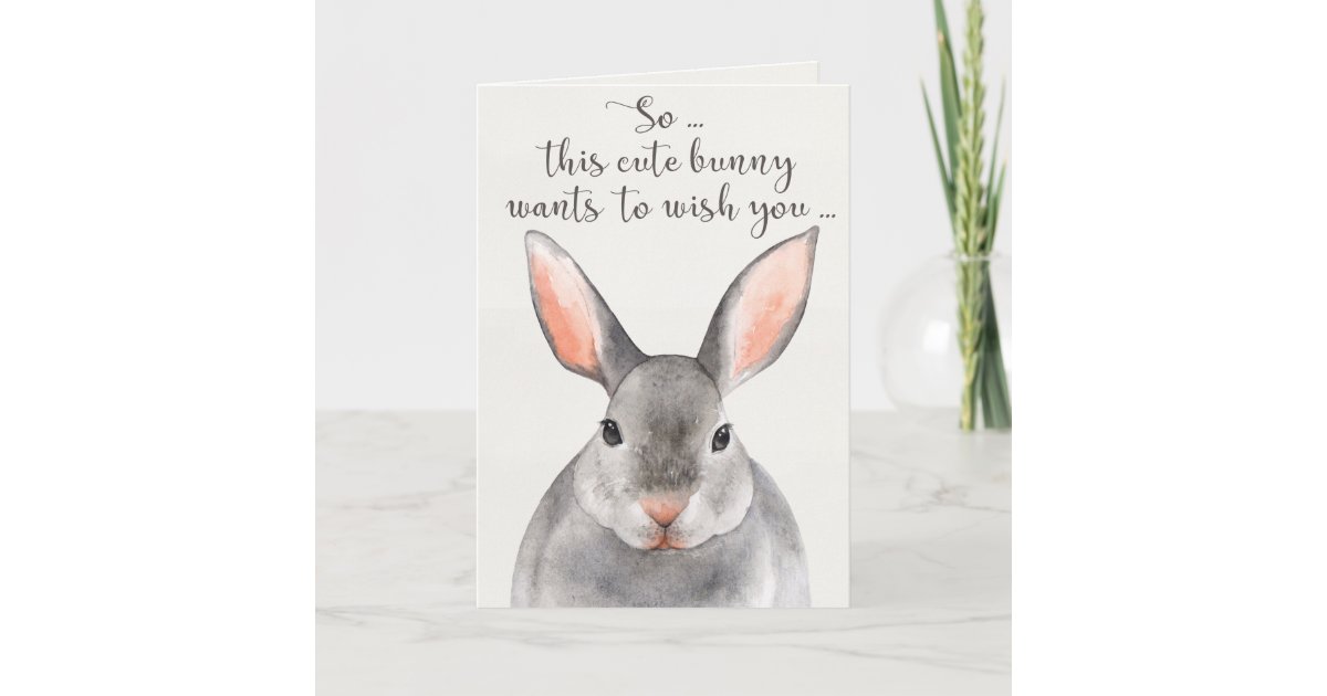 Carte Grise De Joyeux Anniversaire De Lapin Zazzle Fr