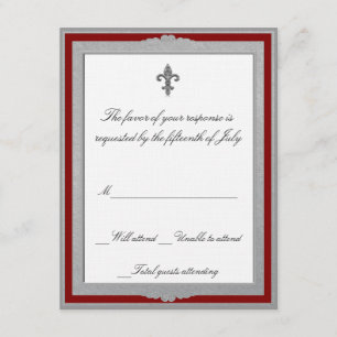 Carte grise et rouge élégante de réponse de