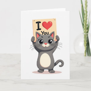 Carte grise Je t'aime chat