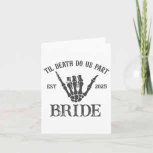 Carte Groom Bride squelette gothique Halloween Fiançaill