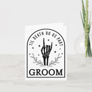 Carte Groom Bride squelette gothique Halloween Fiançaill