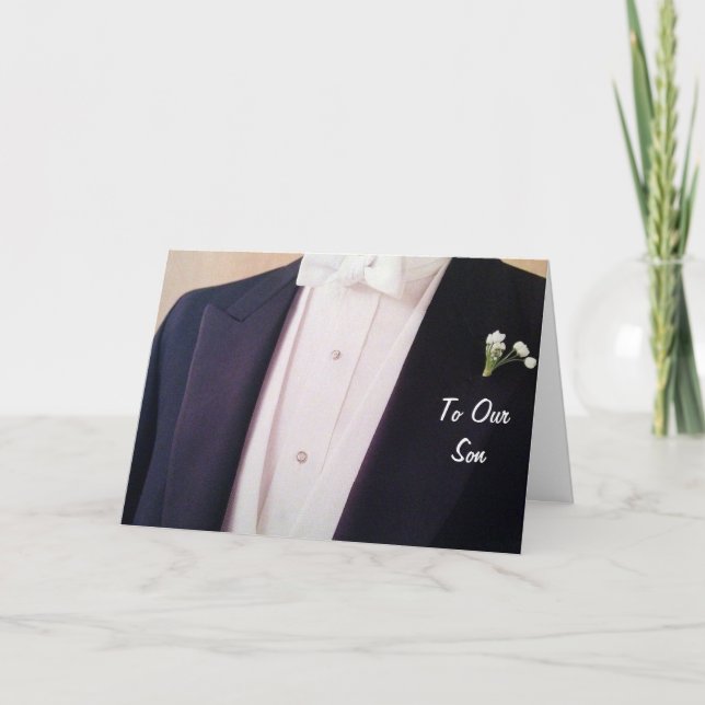 CARTE GROOM DANS SON TUX-SON LE JOUR DE VOTRE MARIAGE *N (Devant)