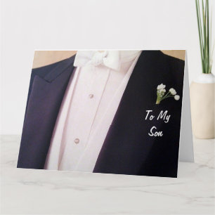 CARTE GROOM DANS SON TUX-SON LE JOUR DU MARIAGE