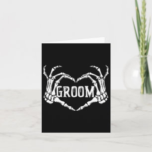 Carte Groom éffrayant Skeleton Mains Halloween Fiançaill