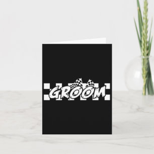 Carte Groom Racing À damiers Fête de mariage drapeau