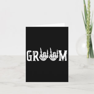 Carte Groom Skeleton Rock main Halloween Mariage Bachelo