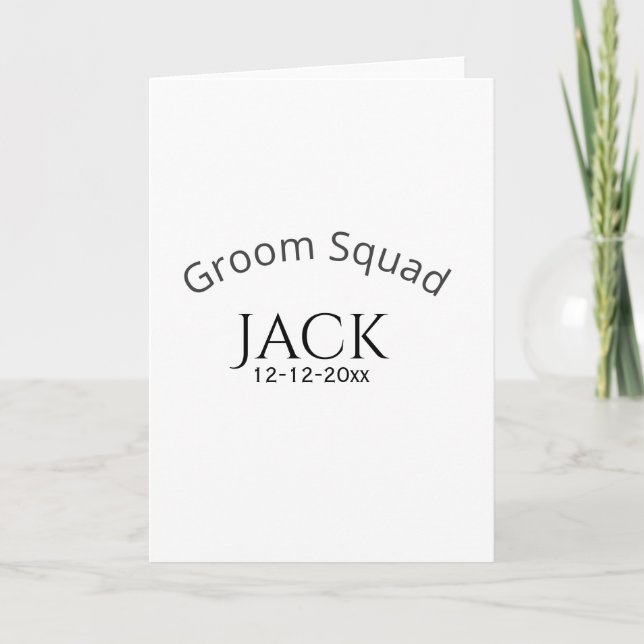 Carte Groom squad name date year bold letter bachelorett (Devant)