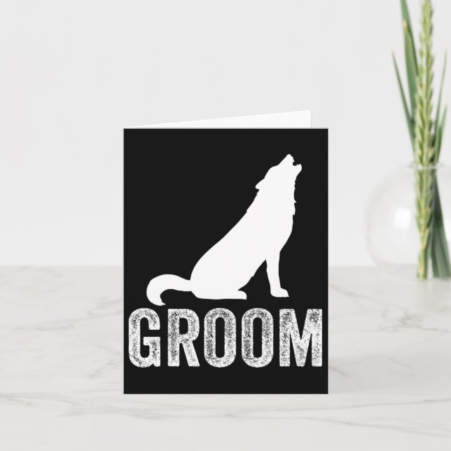 Carte Grooms Wolf Bachelor Mariage Groomsmen Team Party (Devant)