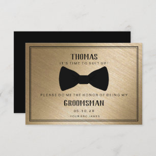 Carte Groomsman - Black Tied III Gold