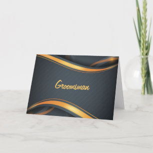 Carte Groomsman (blk/gd)
