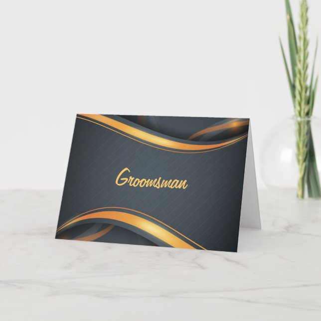 Carte Groomsman (blk/gd) (Devant)