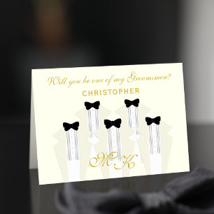 Carte Groomsman Cravate Mariage Tuxedo