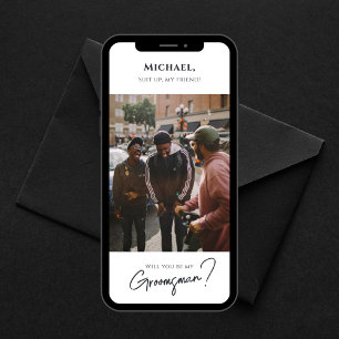 Carte Groomsman moderne avec photo