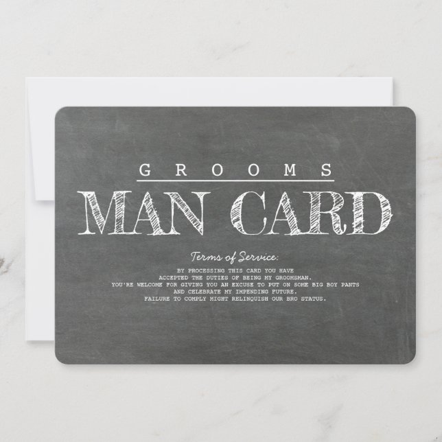Carte Groomsman ou Best Man (Devant)