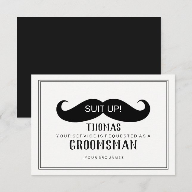 Carte Groomsman - Stache (Devant / Derrière)