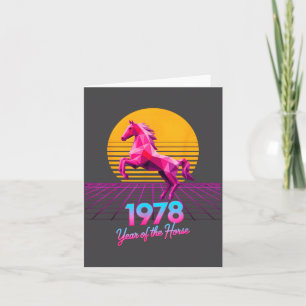 Carte Groovy 2026 Année du Cheval 1978 48e Anniversaire 
