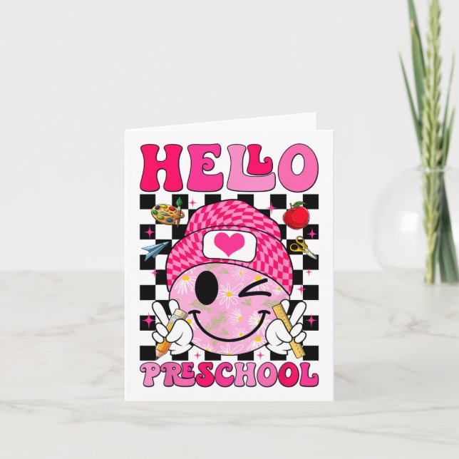 Carte Groovy Bonjour Préscolaire Pré-maternelle Élèves P (Devant)