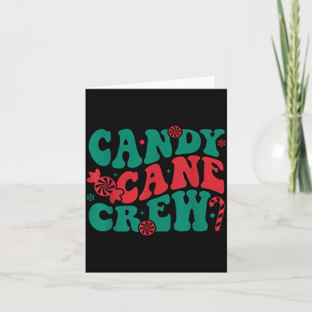 Carte Groovy Candy Cane Crew Équipe de groupe familial a (Devant)