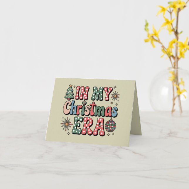 Carte Groovy Dans Mon Ère De Noël Drôle Professeur (Fleur jaune)