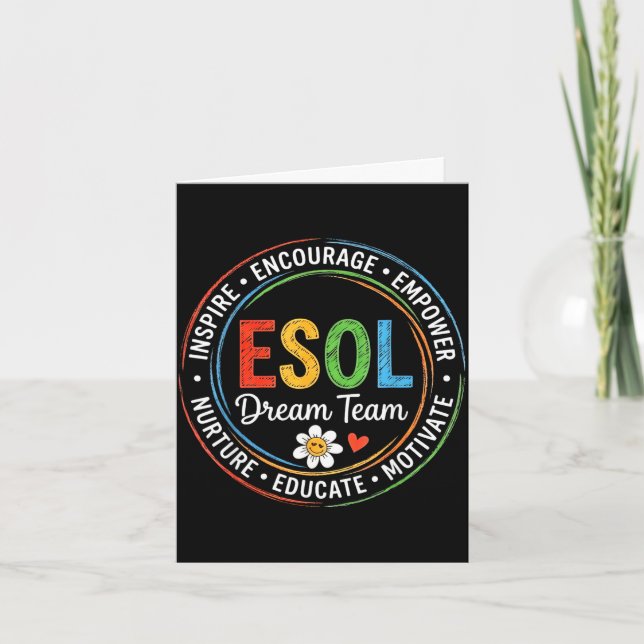 Carte Groovy esol équipe de rêve enseignants et étudiant (Devant)