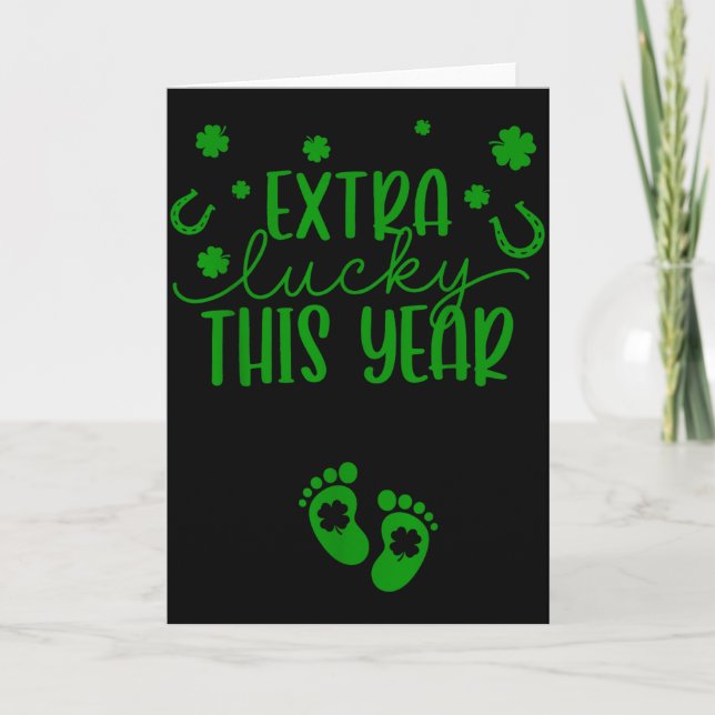Carte Groovy Extra Chanceux Cette Année Irlande Grossess (Devant)