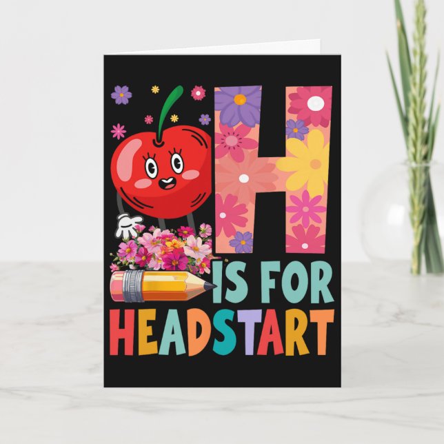 Carte Groovy H est pour Headstart drôle de retour à l'éc (Devant)