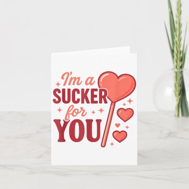Carte Groovy I'm A Sucker For You Retro Heart Candy Vale (Devant)