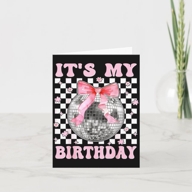 Carte Groovy It's My Birthday Teens Girls Disco Ball Coq (Devant)
