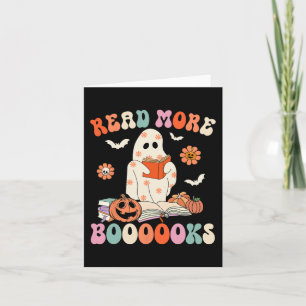 Carte Groovy Lire Plus de Livres Mignon Fantôme Boo Drôl