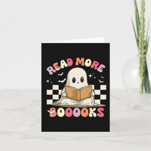 Carte Groovy Lire Plus de Livres Mignon Fantôme Drôle Ha