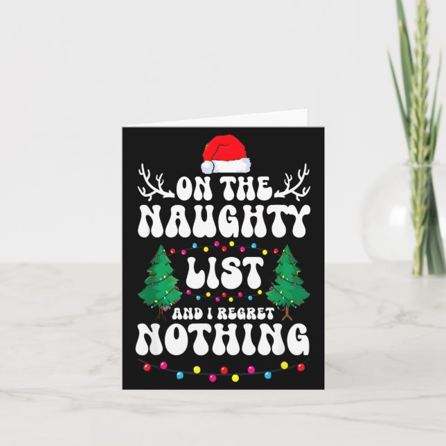 Carte Groovy Naughty List Christmas Xmas Santa Mens Wome (Devant)