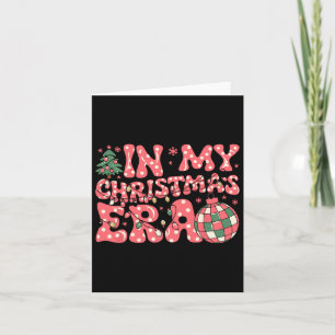 Carte Groovy Rose Dans Mon Ère De Noël Joyeux Et Lumineu