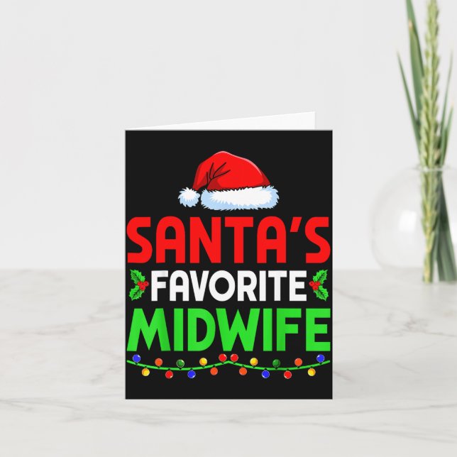 Carte Groovy Santa's Favorite Midwife Nurse Christmas Sa (Devant)