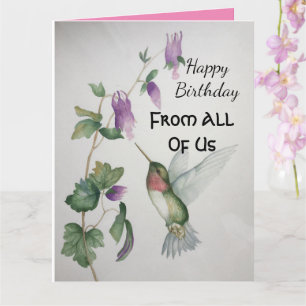 Carte Gros Colibri D'Anniversaire De Nous Tous