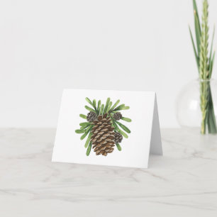 Carte Gros et petits cônes de pin BLANC