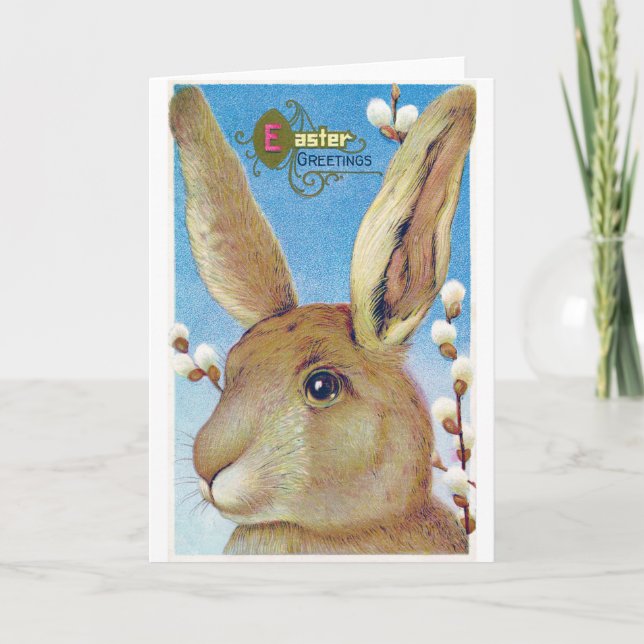Carte Gros lapin de Pâques vintage (Devant)