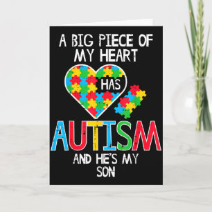Carte Gros morceau de mon cœur Autisme Fils Sensibilisat