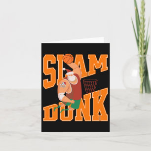 Carte Gros Père Noël Slam Dunk Basketball Noël