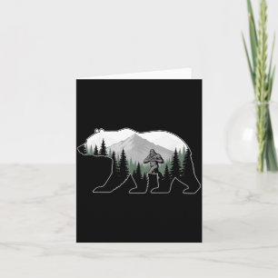 Carte Gros Pied Amour Coeur Mains Ours Silhouette Saint-