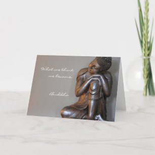 Carte Gros plan du paisible Bouddha en argent