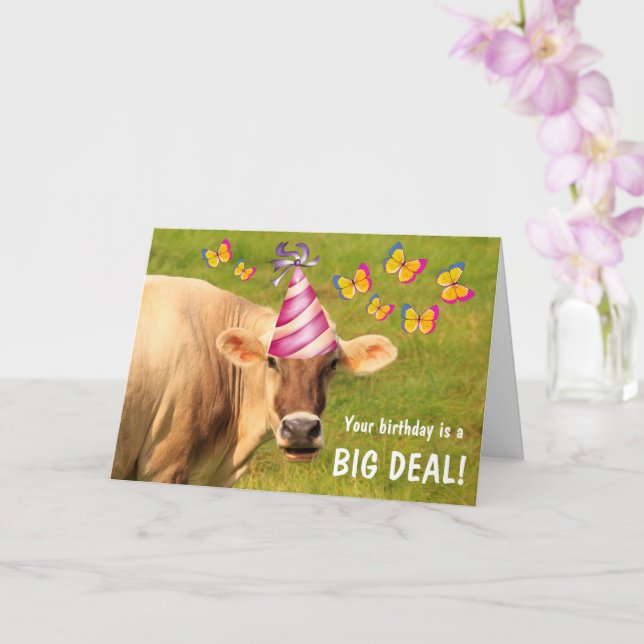 Carte Grosse affaire de vache drôle Anniversaire (Orchidée)
