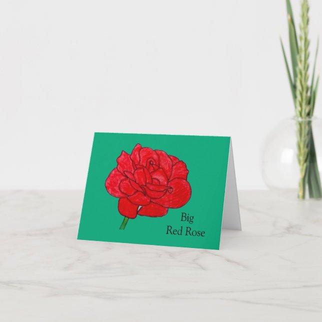 Carte Grosse Rose Rouge  (Devant)