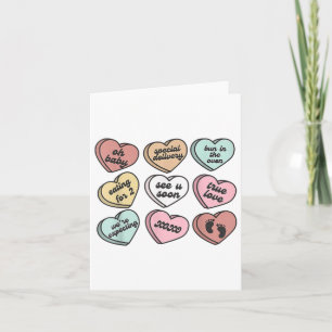 Carte Grossesse Nouveau Maman Cœur de Bonbon Mignon Sain