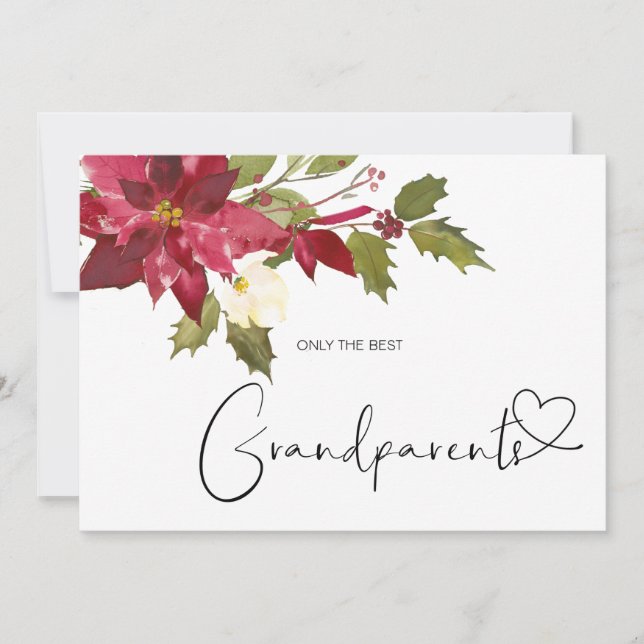 Carte Grossesse Révéler Grand Grand-parents Bébé Noël (Devant)