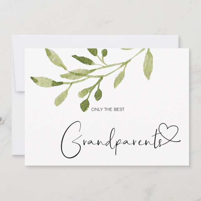 Carte Grossesse Révéler Grand Grand-Parents mignons Bébé (Devant)