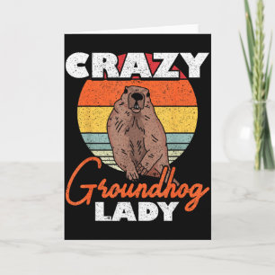 Carte Ground Hog fou La Dame Groundhog folle 